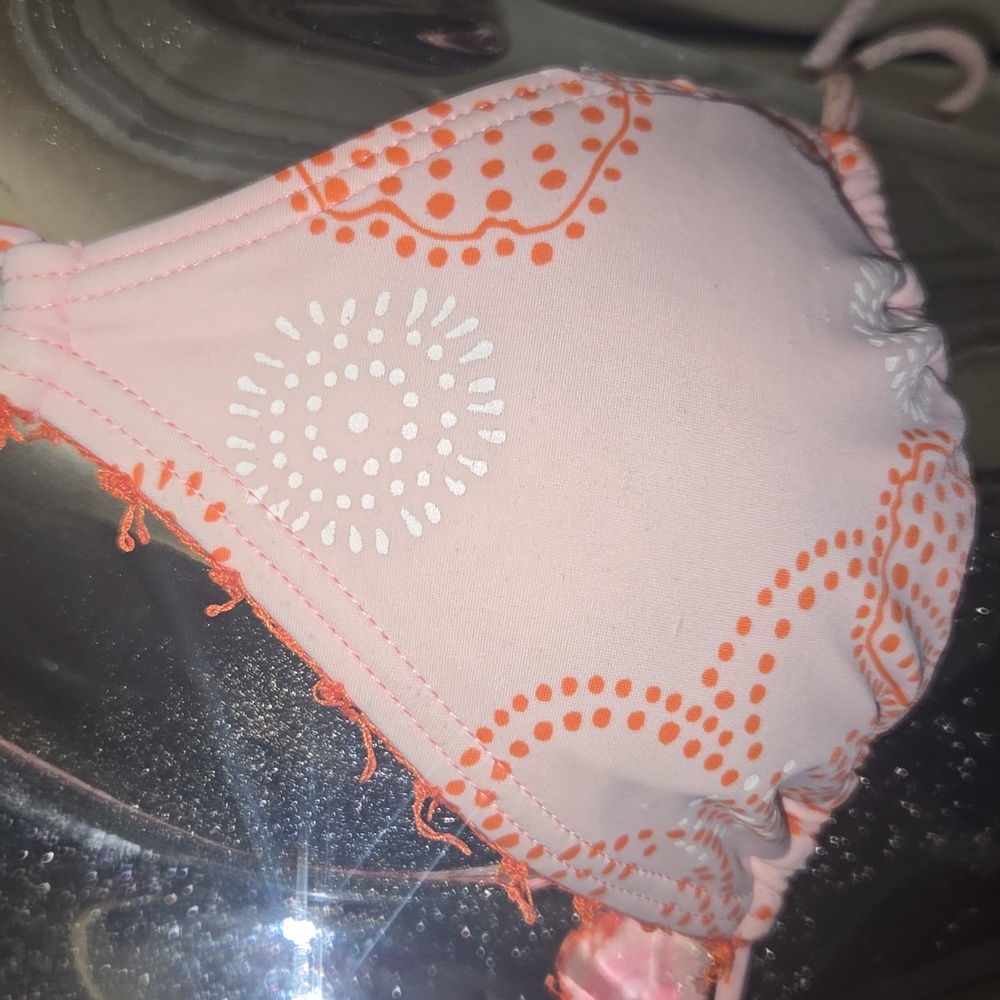 Vibrant Orange and Pink Bikini Set - Picture 4 of 16